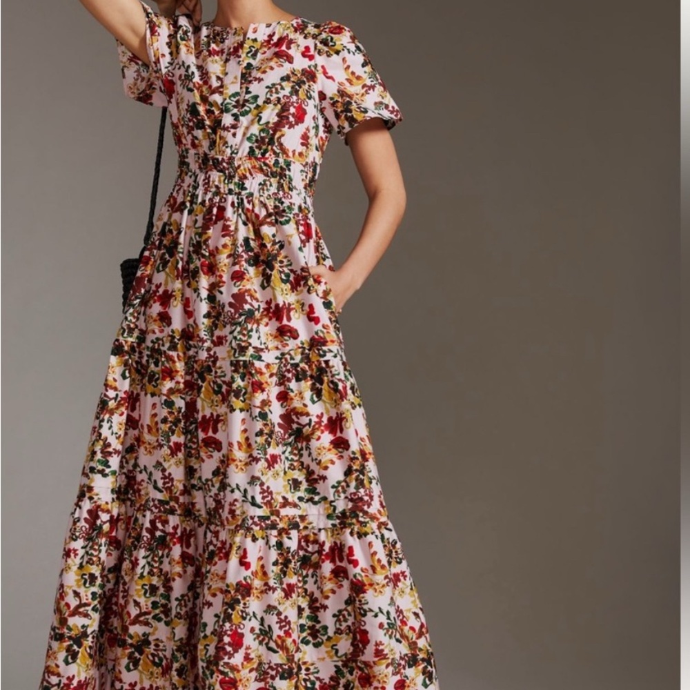 Anthropologie floral somerset dress